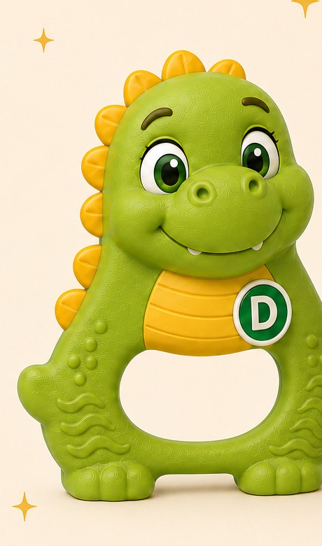 Dahdah teether concept, front view.